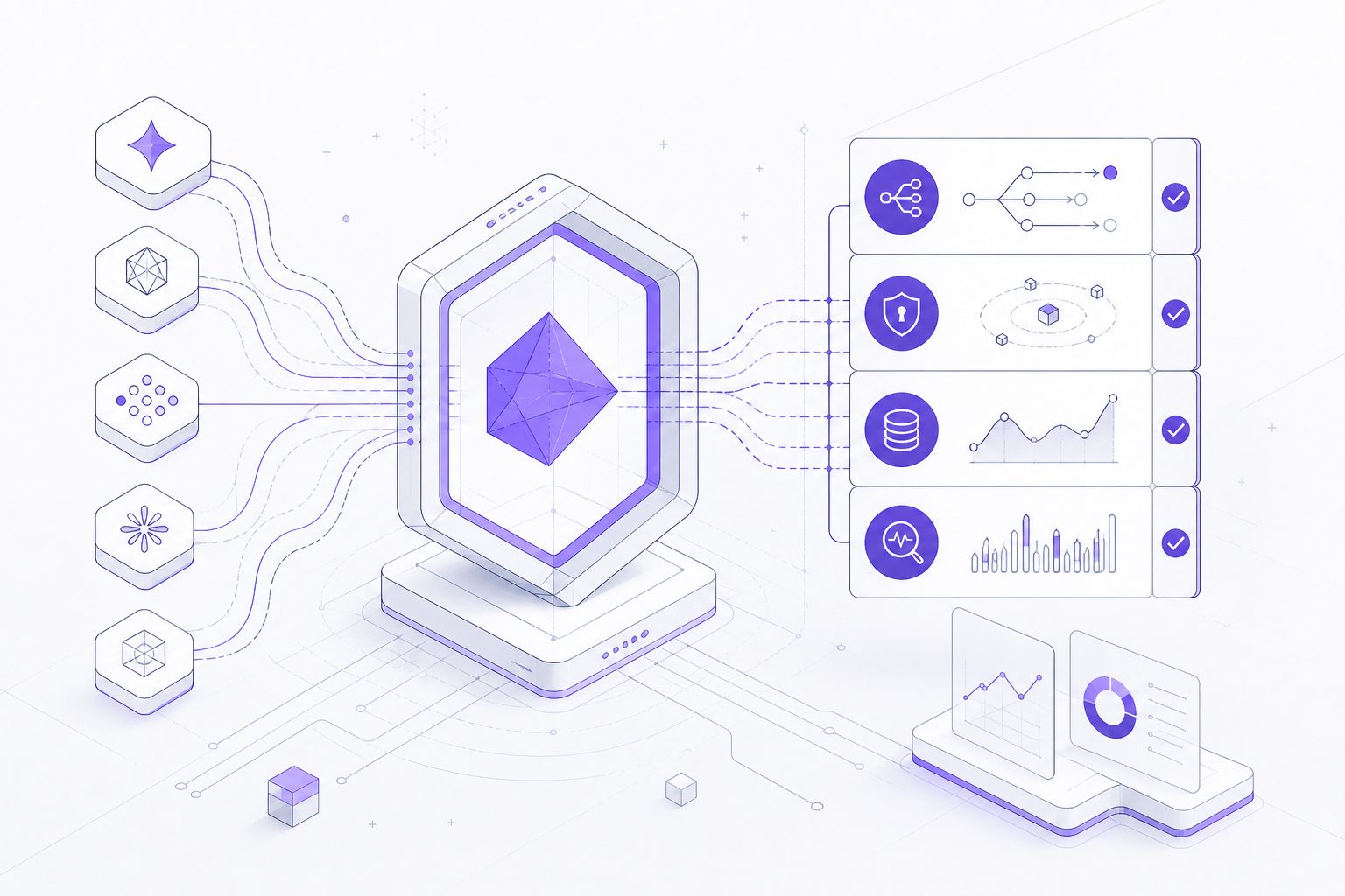 model gateway evaluation checklist with routing, authentication, cost, and observability sections